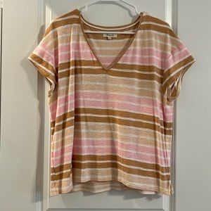 Madewell Striped V-Neck, Size L